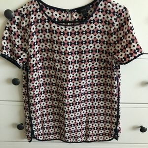 J. Crew Navy/Pink Blouse